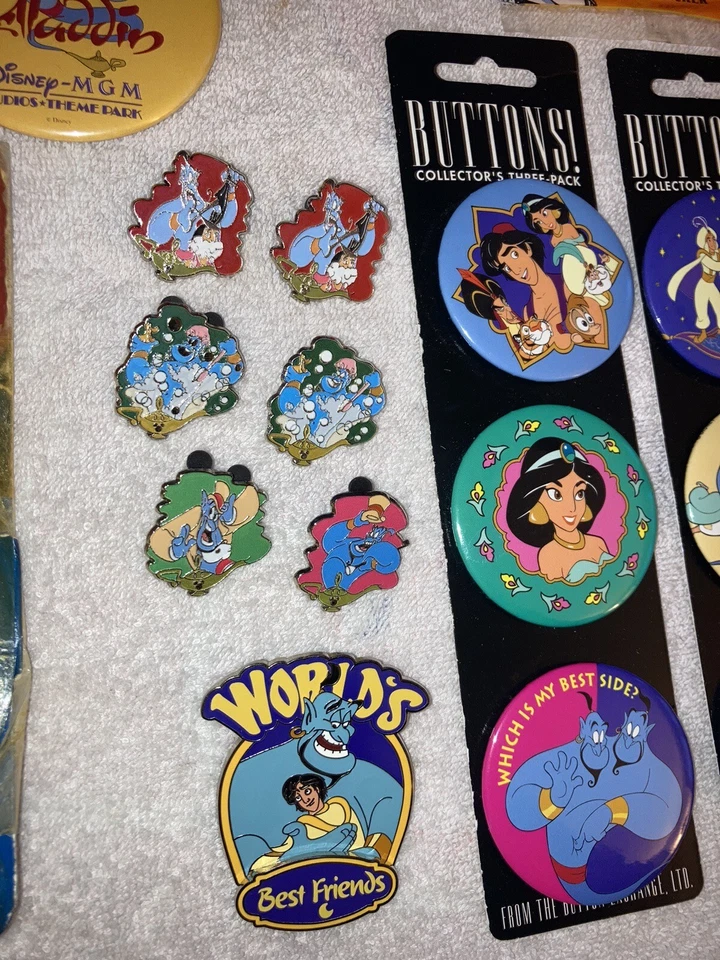 Lote Disney Aladdin Genie Robin Williams: Figura de acción NOS, juego de prendedores, luz nocturna Foto 4 de 4