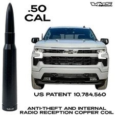50 Cal Caliber Ammo Bullet Anti Theft Copper Coil Antenna For Chevy Silverado