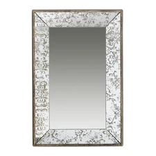 24 Silver Glass Framed Accent Mirror