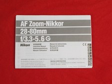 Bedienungsanleitung / Anleitung für Nikon AF Zoom Nikkor 28-80 mm f/3.3-5.6 G