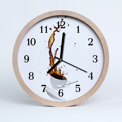 Tulup Holzuhr 20fi cm Wanduhr Küchenuhr - Round Coffee Loft
