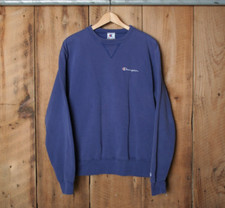 Vintage CHAMPION Blue 95% Cotton | 5% Poly Sweatshirt Made in USA Sz. L (Defect)