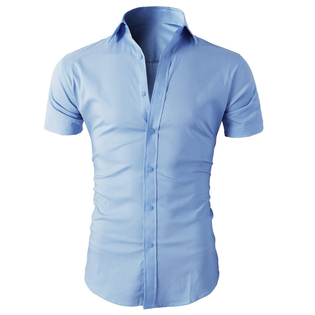 mens short sleeve fitted dress shirts