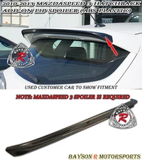 MS-Style Add-on Spoiler ABS Fits 10-13 Mazda 3 Hatch w/ MazdaSpeed Roof Spoiler
