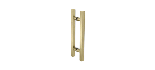 CRL SLP8X8SB Square Ladder Pull 8" Back-to-Back Satin Brass - Picture 2 of 3