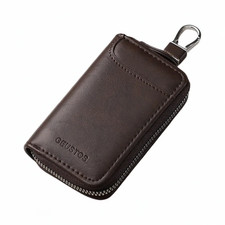 Vintage Leather Zipper Key Bag - 4 Colors, Versatile Key Storage for Commuting