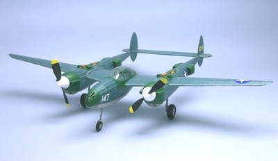 Dumas 324 30 Wingspan P38F/M Lightning Rubber Pwd Aircraft
