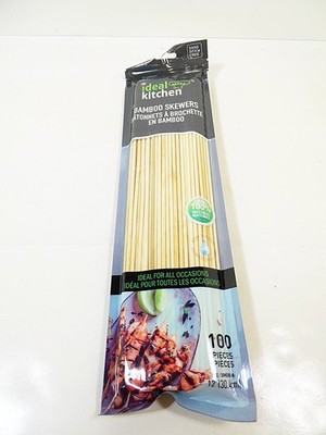 Bamboo Skewers 12'' Grilling Skewing Meat Veggie Kebabs Picks 100 Pieces Kebab