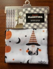 New 70 x 72 Happy Haunting Gnomes Fabric Shower Curtain