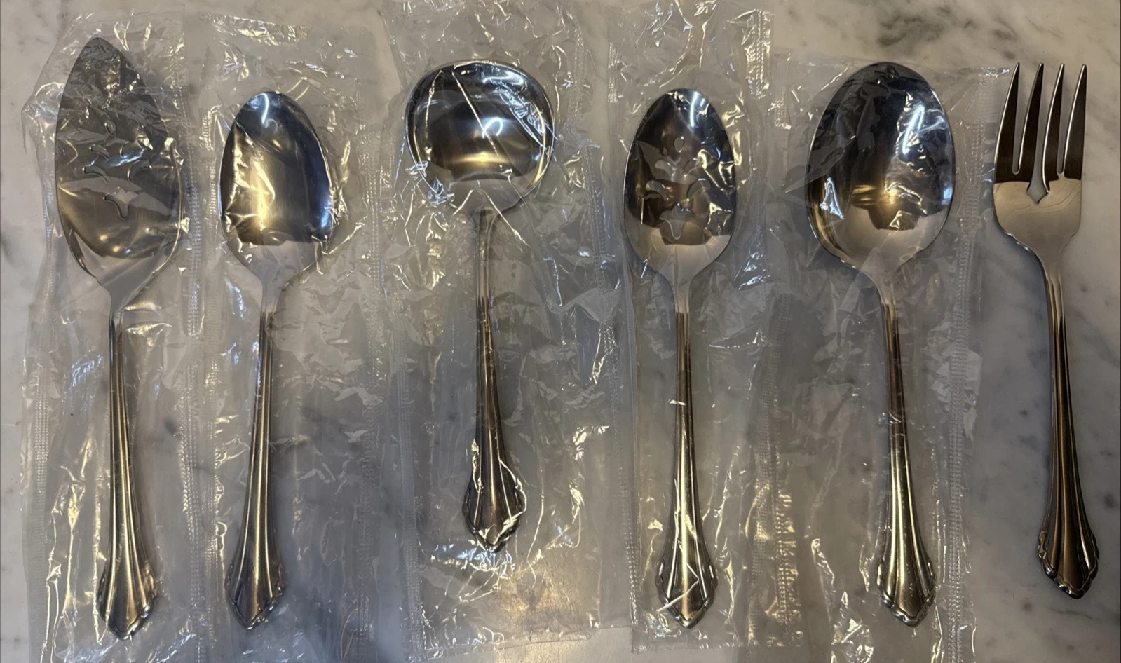 6 Piece Oneida Community CLARETTE Stainless Serving Set Spoons Ladle Fork Server