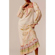 Anthropologie FARM Rio Linen Blend Vibrant Maxi Dress XL