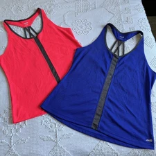 Avia women’s size Large set of 2 strappy racer back exercise work out tank tops