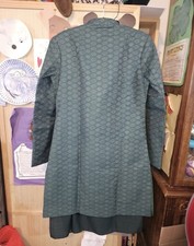 Kisah Men's Dark Green Jacquard Sherwani Kurta Churidar Set 3pc, Size 38 slim