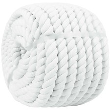White Rope Twisted Cotton Rope 1/2 in x 165 ft Natural Thick Cotton Rope for ...