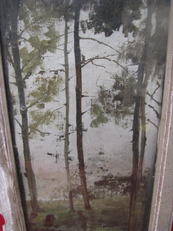 PEINTURE ANCIENNE ETUDE DE DANGOUMAU GRANDE LANDE / Landes forêt de pins - Photo 4/4