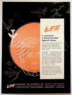 LFE Ground Controlled Approach Systems AN/TPN-12 USAF Radar Ad Vintage Print