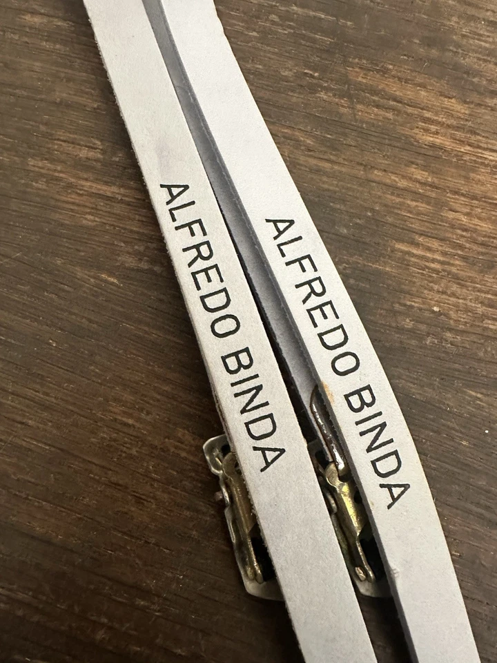 Vintage NOS Alfredo Binda WHITE Silver Leather Toe Straps - Image 2 of 4