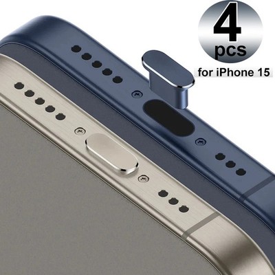 Metall USB Typ C Staub Stecker Ladebuchse Schutz für iPhone 15 Pro Max Plus
