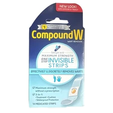 Compound W Wart Remover Invisible Strips 14ct Max Strength Exp 10/26