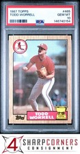 1987 TOPPS ALL-STAR ROOKIE #465 TODD WORRELL CARDINALS PSA 10