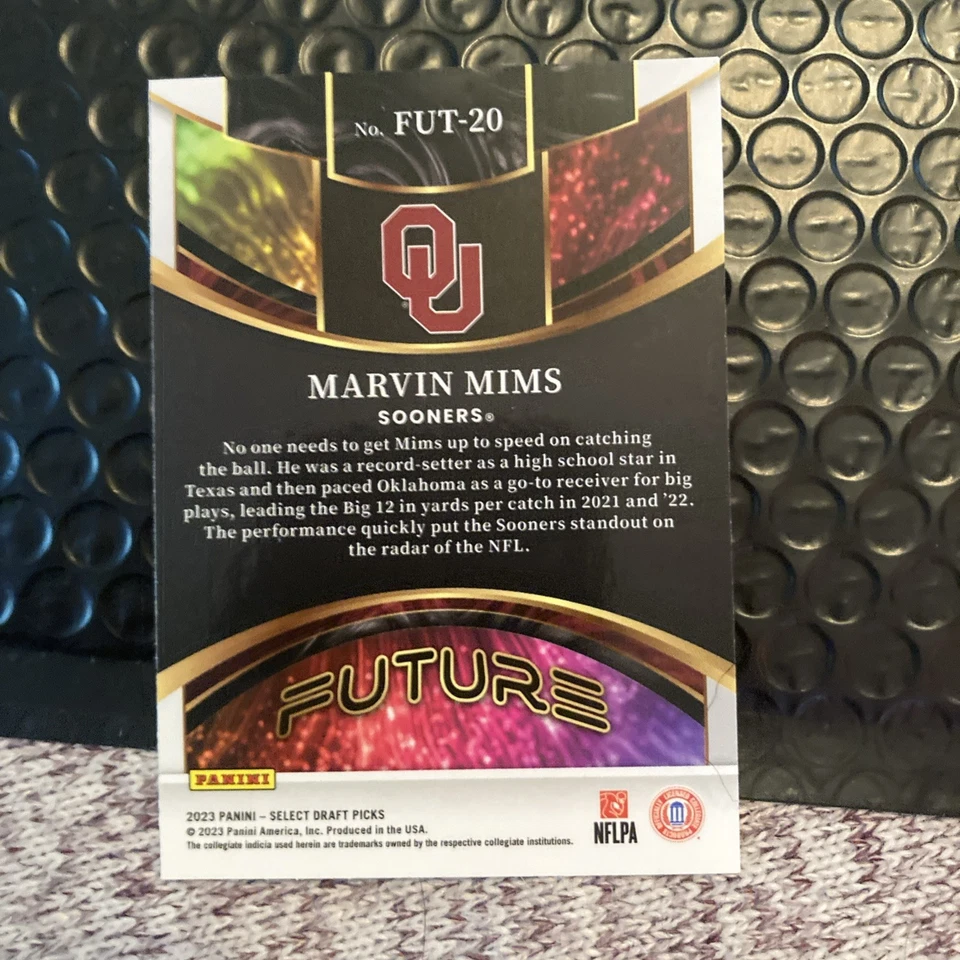 2023 Panini Select Draft Picks - Future Marvin Mims #FUT-20 Silver Prizm (RC) - Image 2 of 2