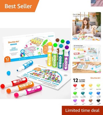 12-Color Bingo Dot Makers for Kid's Art - Washable & Non-Toxic Activity Set