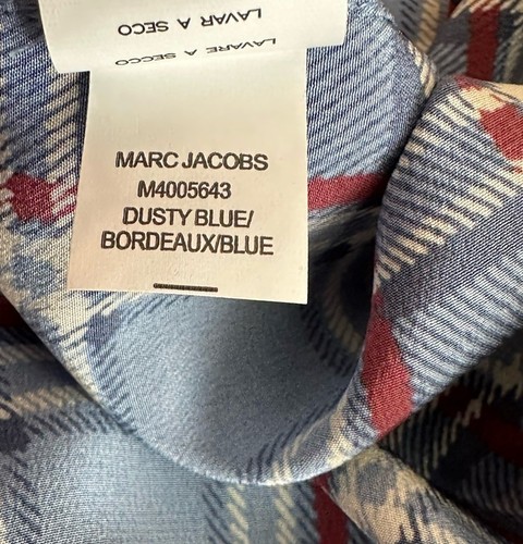 Marc Jacobs Sequined Collar Top Dusty Bordeaux Plaid 8 Button Down Office Siren - Picture 10 of 10