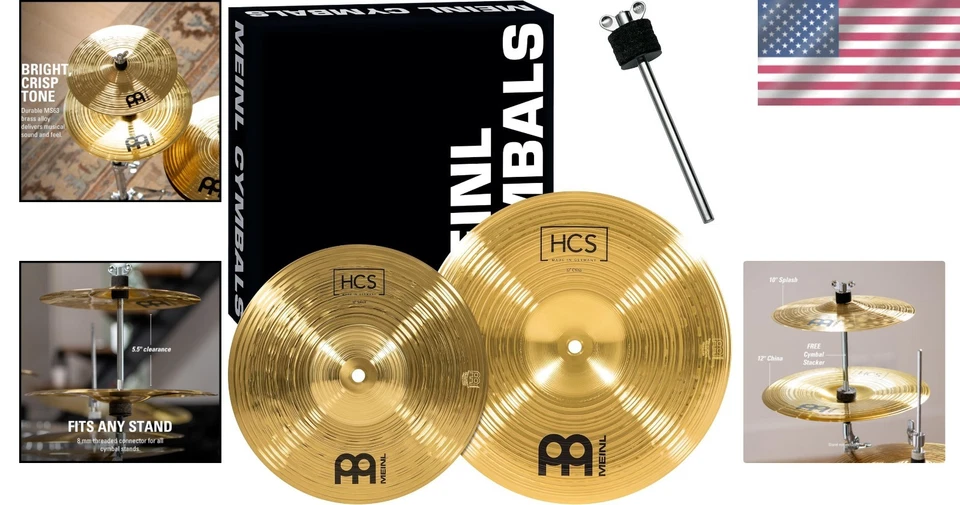 Actualiza tu sonido: paquete de platillos HCS con salpicaduras de 10", China de 12" y apilador adicional Foto 2 de 4