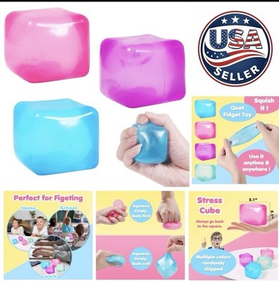 High-Density Gel Stress Relief Squeeze Ball   Square Sensory Decompression Toy