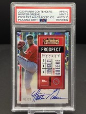 2020 Contenders HUNTER GREENE Cracked Ice Rookie Ticket Auto 1/23 PSA 9 Auto 10