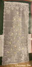 Christmas Tree Panel 40 x 84 LACE White  & Gold  Light Up Indoors Only