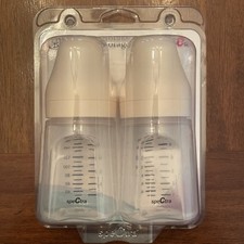 2-Pack Wide Neck Baby Bottles Compatible with Breast Milk Pump Flanges Clear