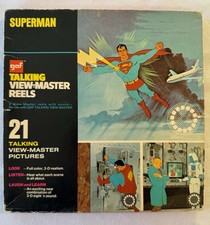 GAF Talking Viewmaster Reels Superman Meets Computer Crook Vintage 1973 Complete