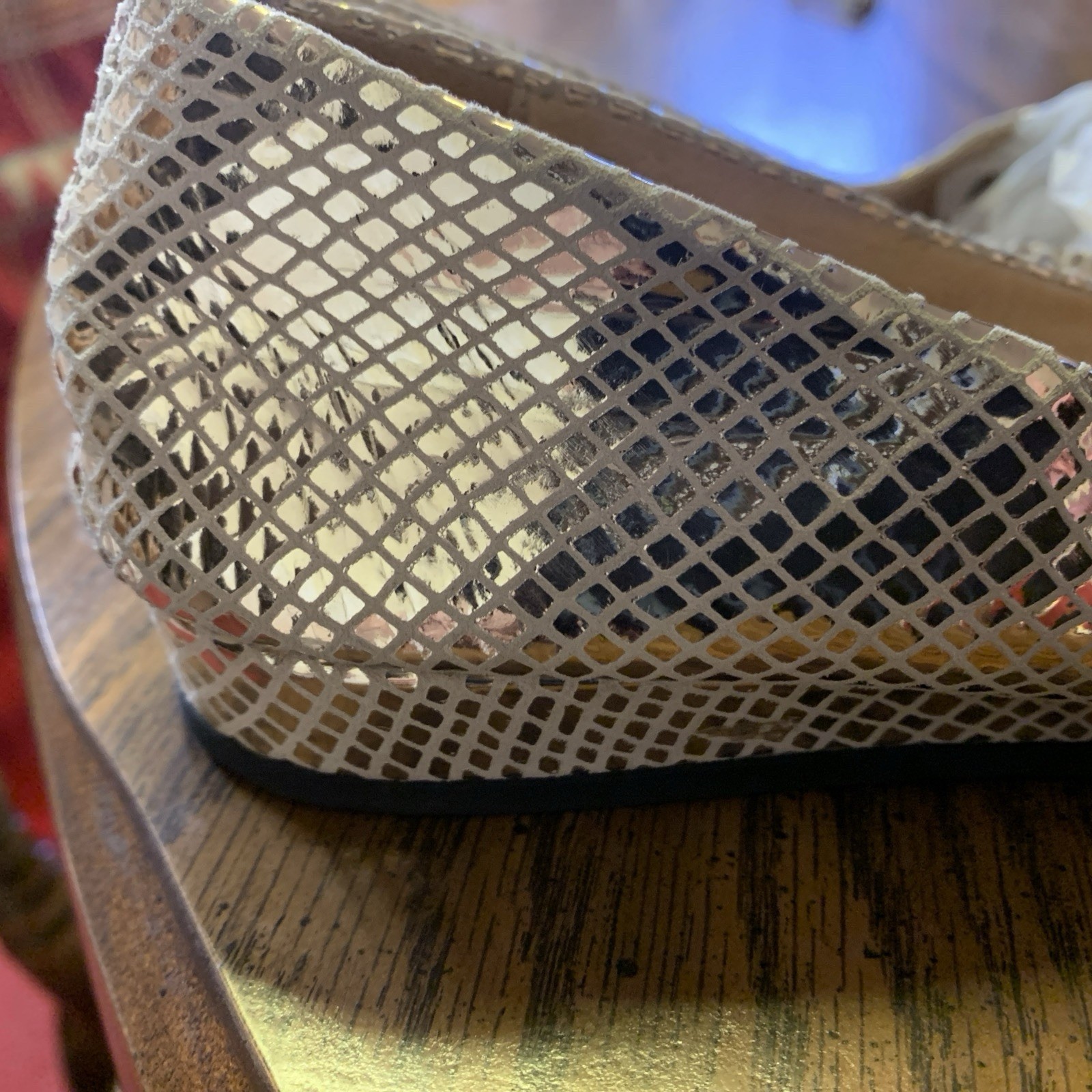 SAOLA Scarpe ballerine FS NY pelle suola francese Italia zeppa zeppa oro metallizzato 6 5