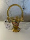 Fenton Glass Autumn Gold Basket New With Box 07 Hand Painted By B. Hunsche