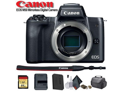 Canon EOS M50 Mirrorless Digital Camera (Intl Model) (2680C001) Starter Bundle