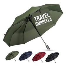 Premium Travel Umbrella - Windproof  Compact 42 Inch Green FX1 Single Canopy