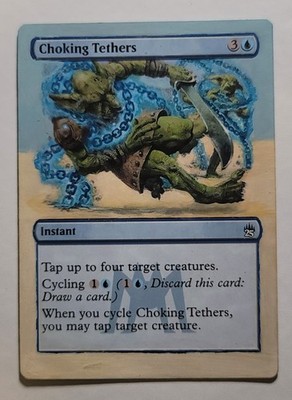 MTG Magic the Gathering, Choking Tethers, Hand Painted Alter, Extended Art