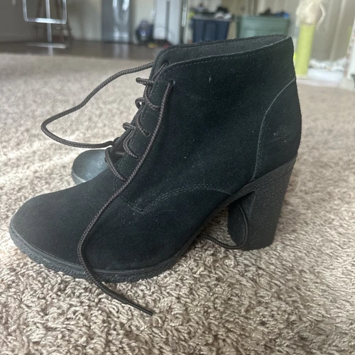 Stivaletti Timberland donna autentici Tillston tacco alto nero chukka taglia 8 5