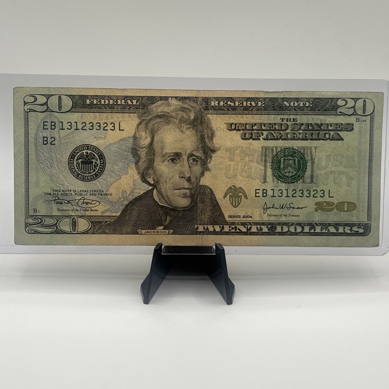 2004 tri numeral serial number 20 dollar bill