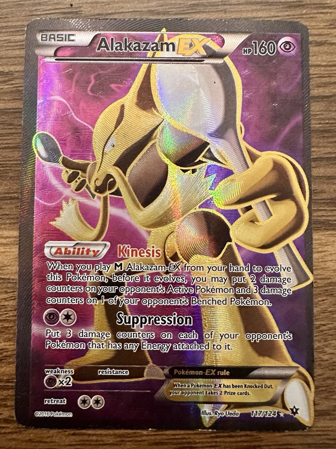The Pokemon Company Alakazam EX 117/124 Fates Collide Ultra Rare Holo 2016