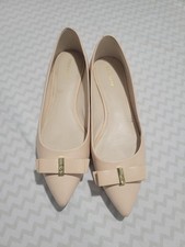 Cole Haan Ballet Flat Tali Bow Skimmer Shoes Sz 9b Blush And Golden Accent