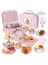 49PCS Tea Party Set for Little Princess Pretend Play Toy Tea Set