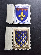 FRANCE TIMBRE ARMOIRIES N°574/575 NEUF ** LUXE MNH 1943