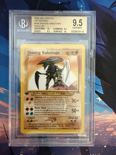 Shining Kabutops (1st Edition) graded BGS 9.5 for sale on eBay
