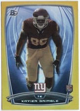 2014 Bowman Gold Foil Xavier Grimble Rookie Parallel Card RC #40 001/399! Giants. rookie card picture