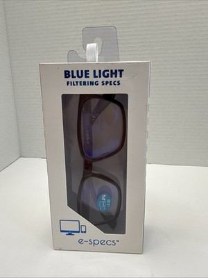e-specs BLUE LIGHT Filtering  Reading Glasses +2.50 Brown Demi