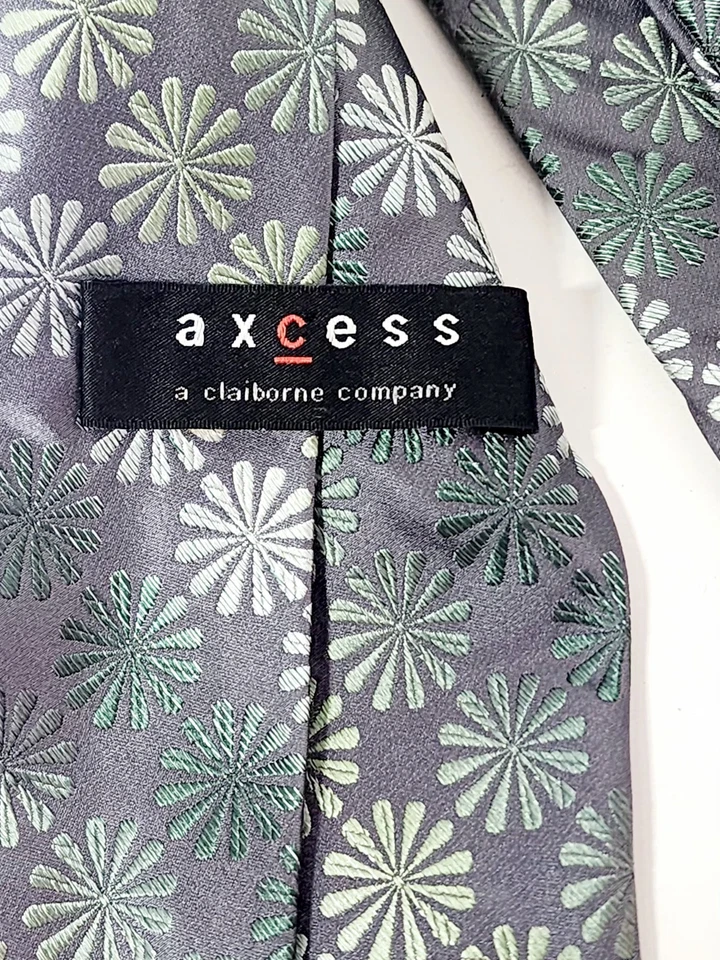 Corbata de Seda Axcess Floral Repp 60" Largo 3 1/2" Ancho Foto 2 de 3