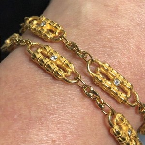 Authentic B0302 Camrose & Cross JBK Jacqueline Kennedy Gold Plated Link Bracelet 7.25"