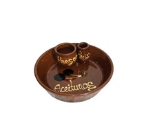 Vintage Hand-painted Ceramic Terracotta Appetizer Olive Serving Bowl Dish 6"